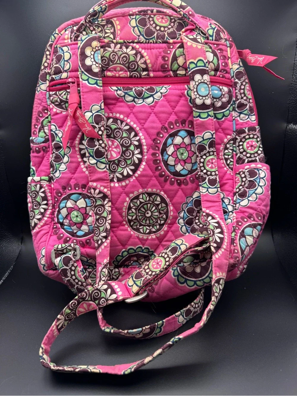 Vera Bradley Hot Pink Quilted Floral Medallion Backpack